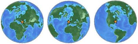 Example of the globes rendered by the USGS web service