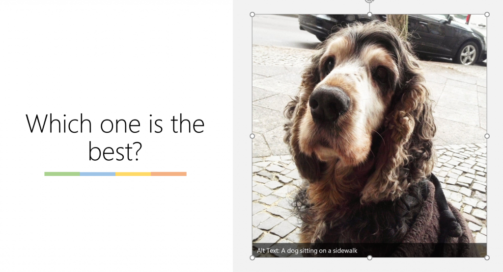 Automated generated alternative text in Powerpoint