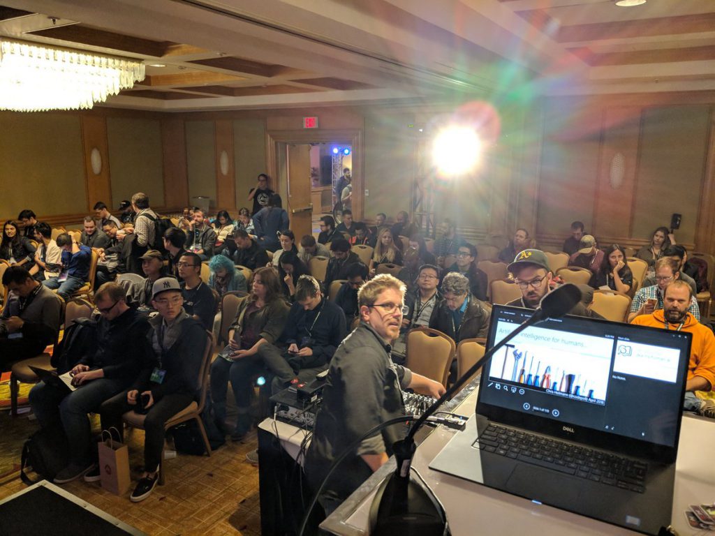 Setting up for my AI talk