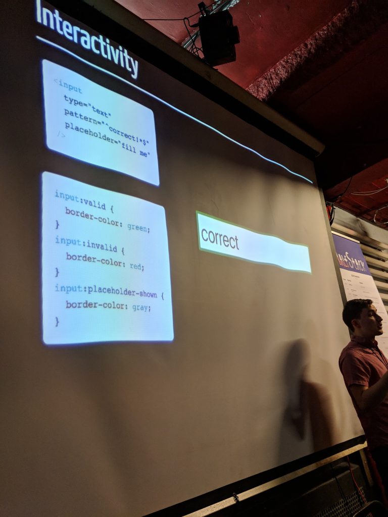 CSS trick used to fake interactivity