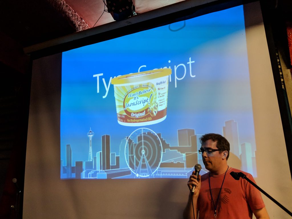 Rob Bateman with his TypeScript joke