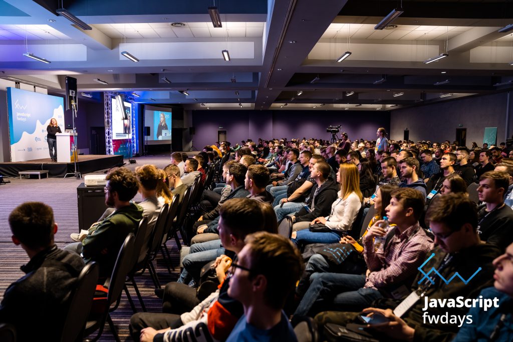 presenting in the huge room