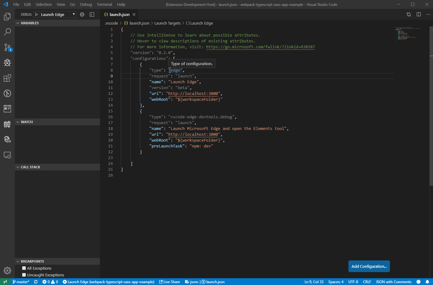 screencast of elements for code in action