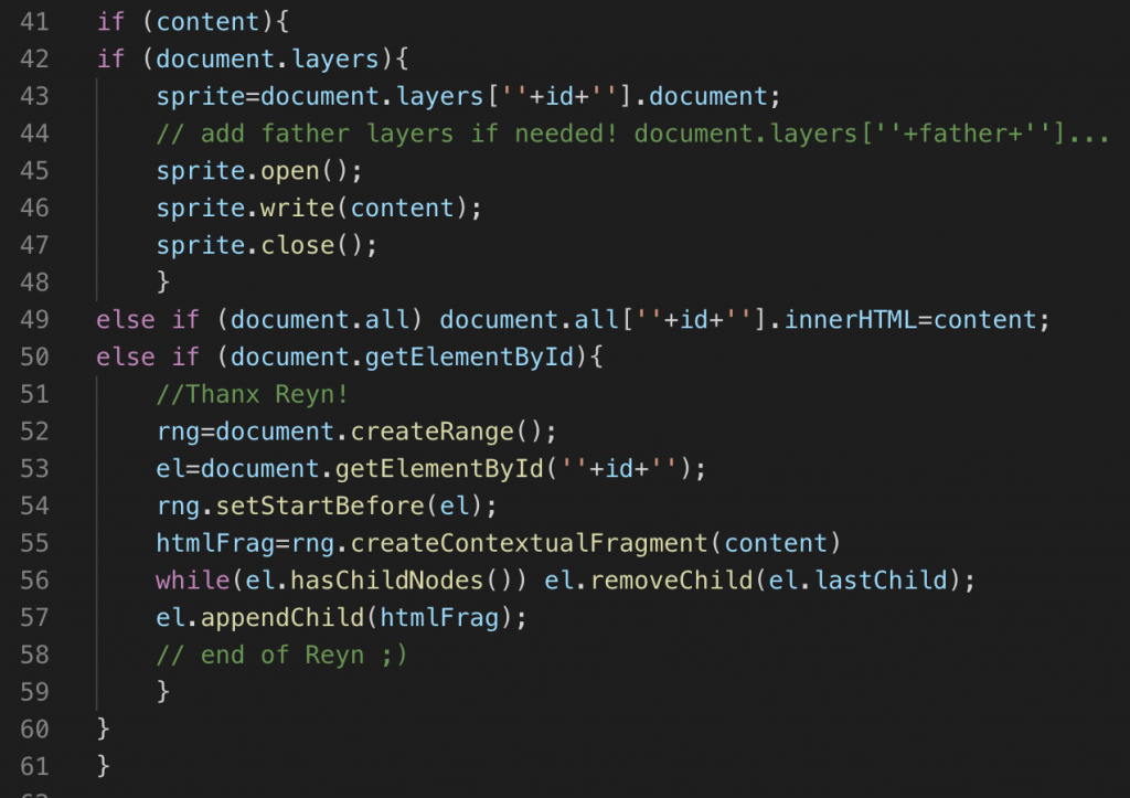 source code part of domlay