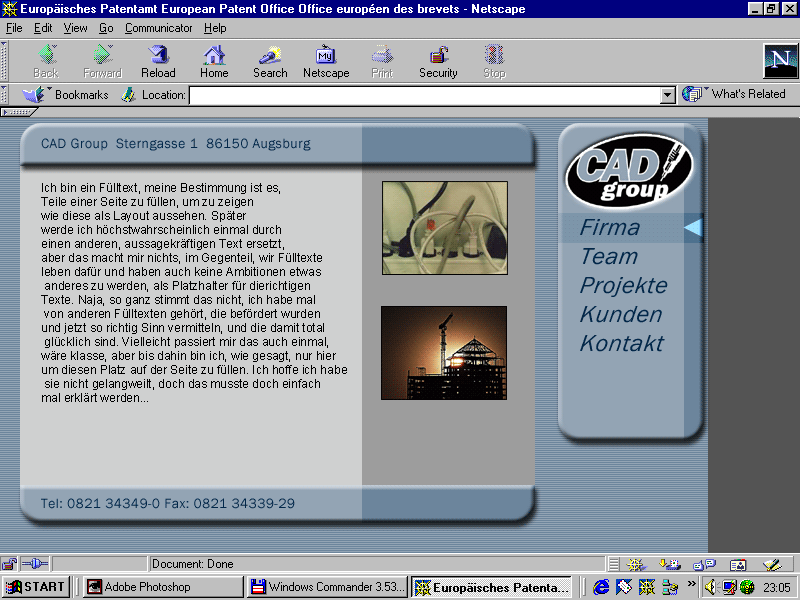 Design demo in Netscape 4