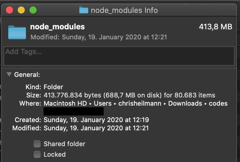 Node modules folder