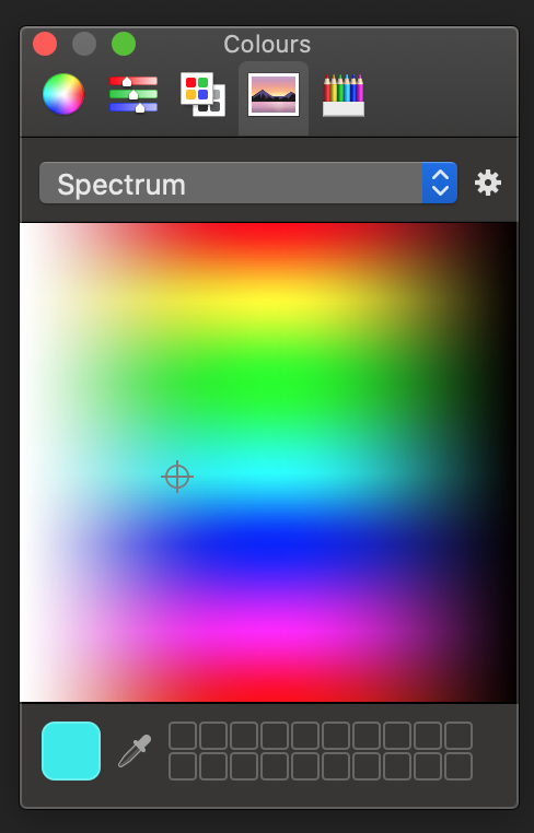 Picking a colour from the colour spectrum