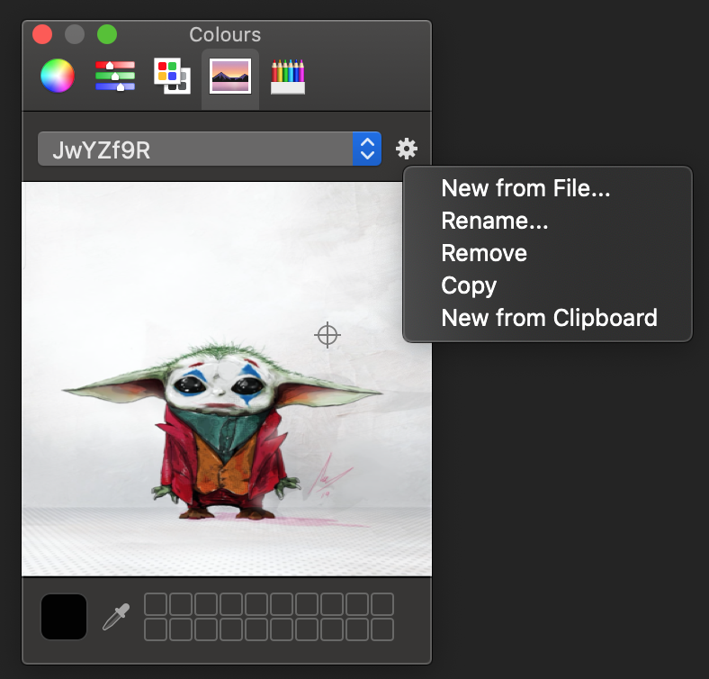 Get an image into the colour picker