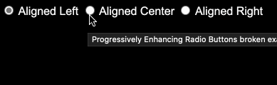 Selecting radio buttons without labels is frustrating