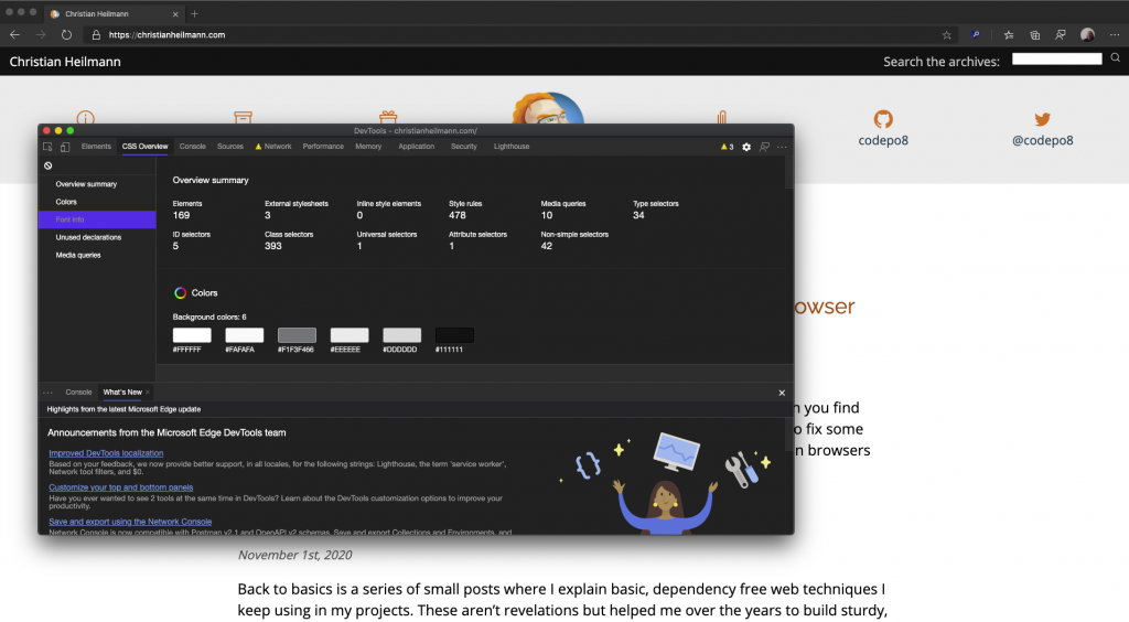 Developer Tools in own Window