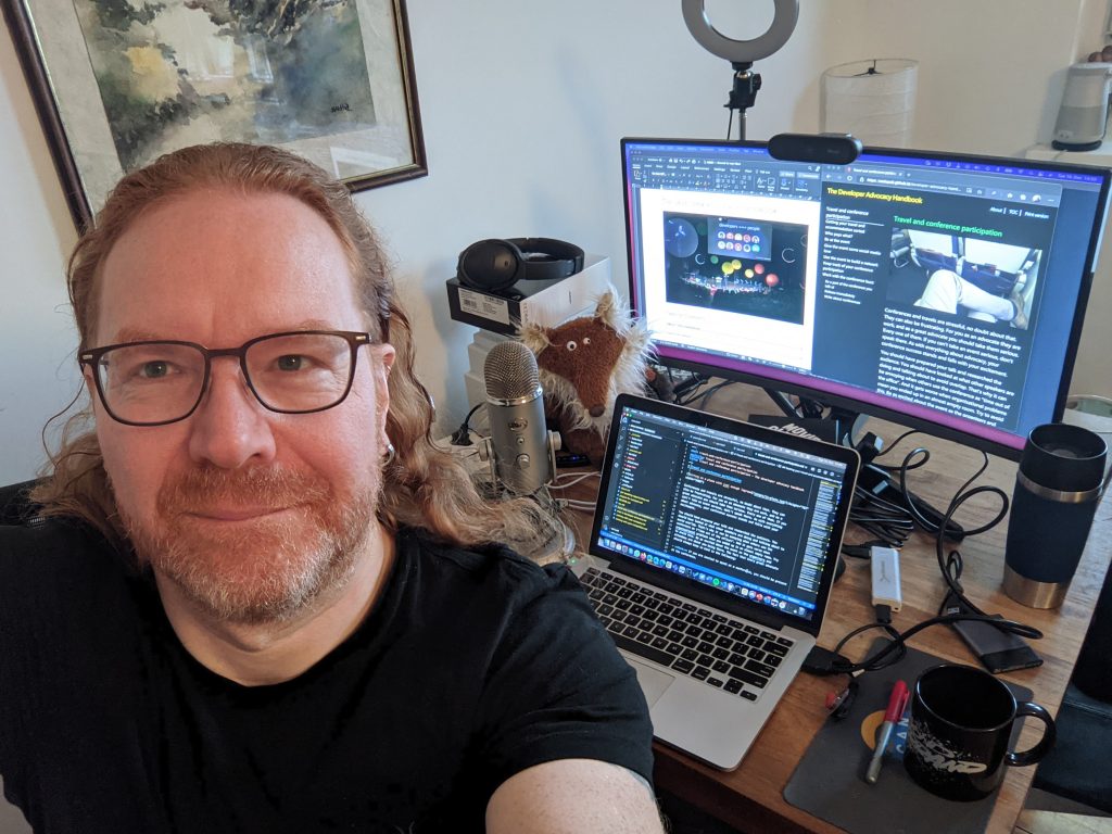 Chris Heilmann on his desk writing