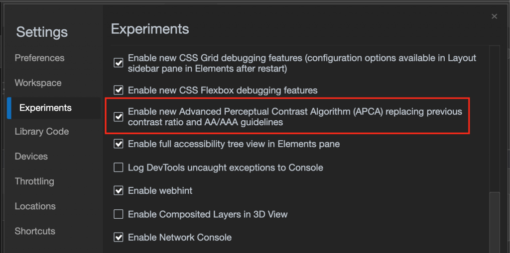 Turning on the new contrast algorithm