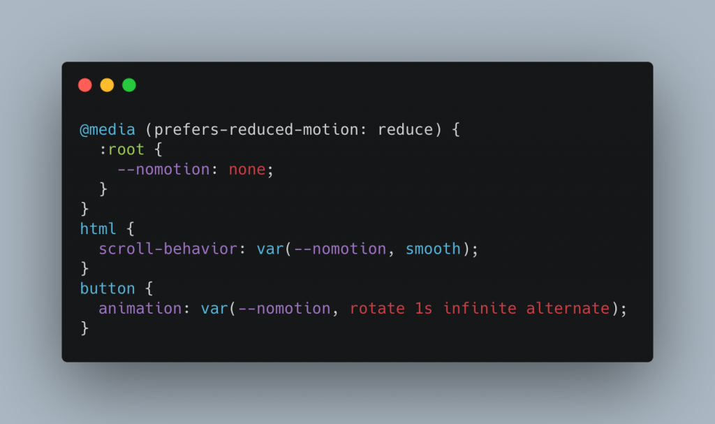Conditional animation with CSS properties demo code