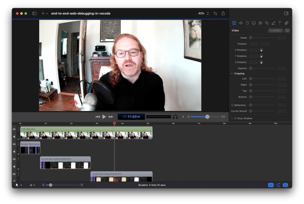Resizing and placing the video to be full screen so that you can change the dimensions
