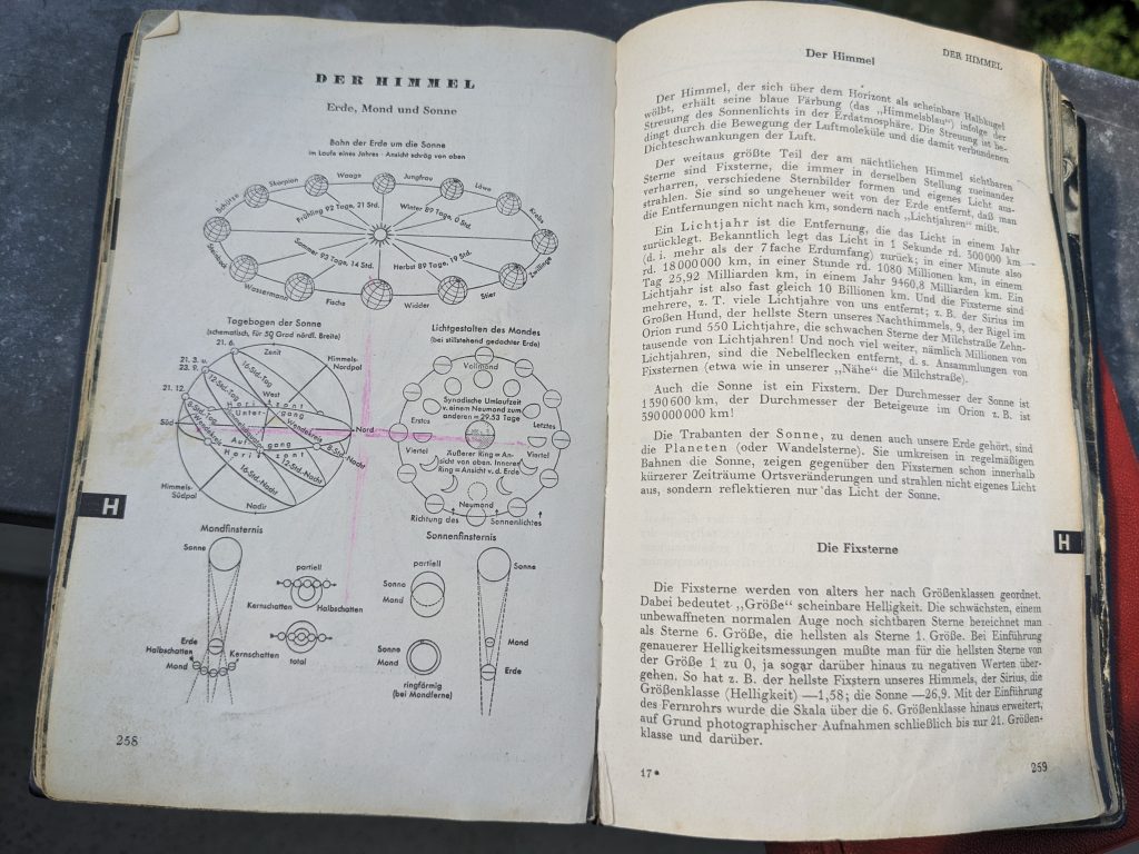 German explanation of the solar system