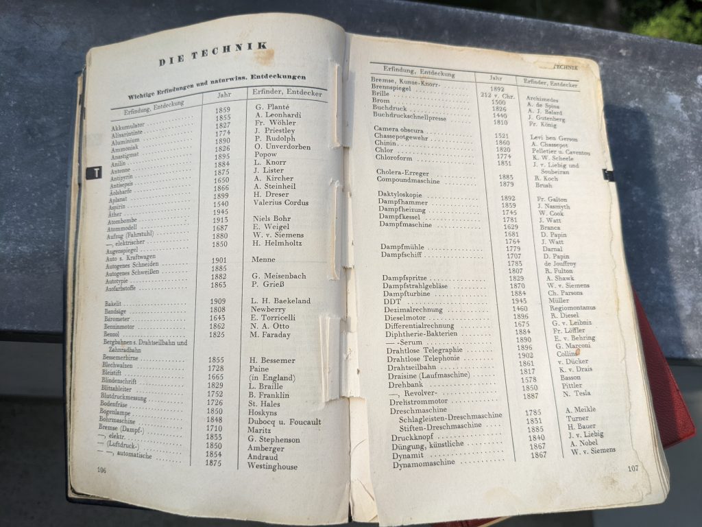 Overview of technologies in german