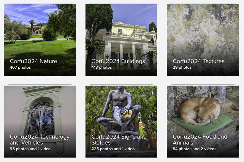 Overview of the six albums on Flickr. 