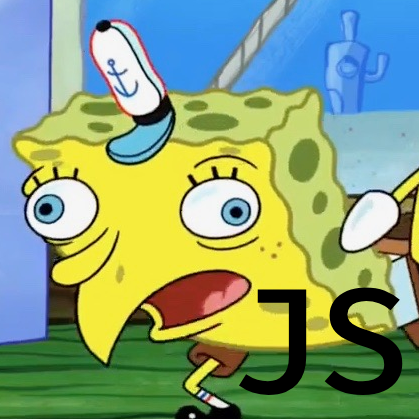 Derpify.js logo showing the Spongebob clucking like a chicken meme