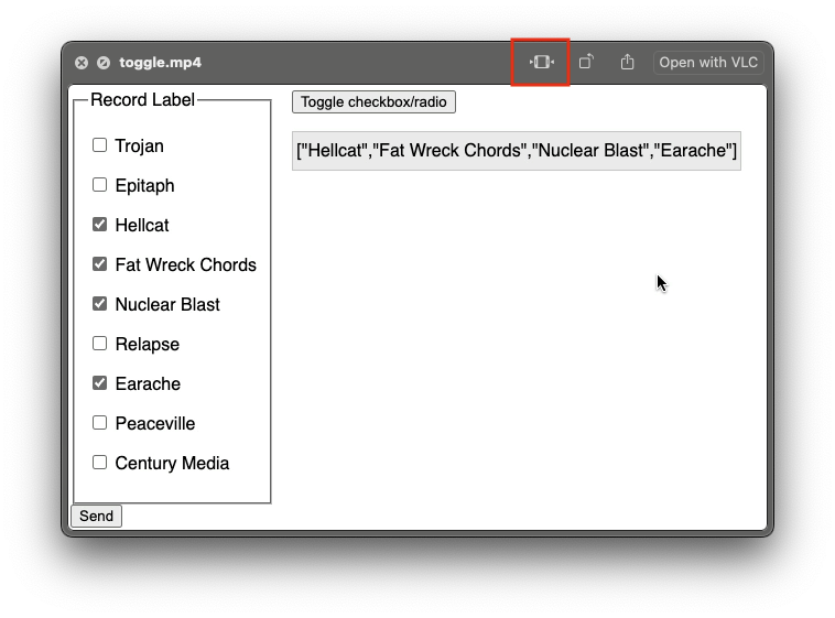 Trim button in the preview