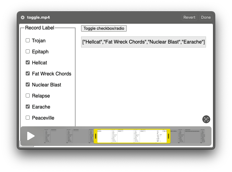 A video with the trimming interface visible