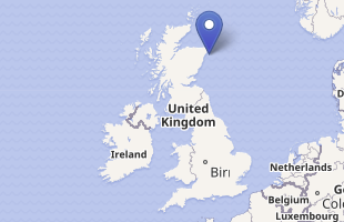 Location of the sunk submarine U1206 in the northwest of England